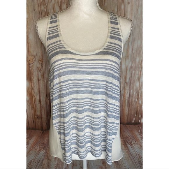 1. State-Striped Front Sheer Back Tank Top- Sz. M - Picture 1 of 4